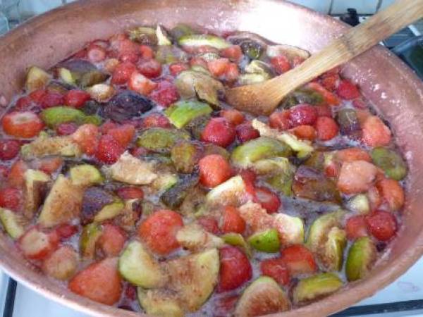 Confiture de figues et de fraises - Préparation etape 3