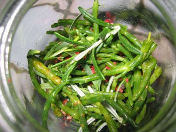 Salicornes au vinaigre et aux baies roses - Préparation etape 4
