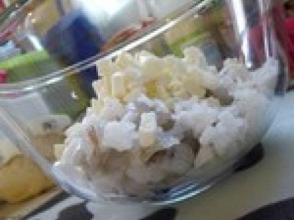 Samoussas aux Crevettes, Feta et Oignons - Préparation etape 2