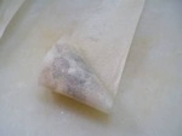 Samoussas aux Crevettes, Feta et Oignons - Préparation etape 6