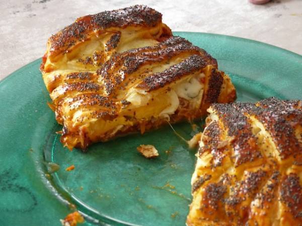 Feuilleté tressé thon et mozzarella - Préparation etape 3