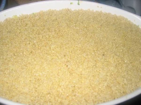 Crumble de courgettes au quinoa, chèvre frais, huile d'olive et thym du jardin... - Préparation etape 3