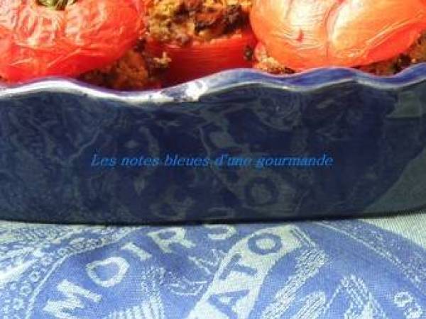 Divines tomates farcies gratinées de crumble aux saveurs de pesto - Préparation etape 4