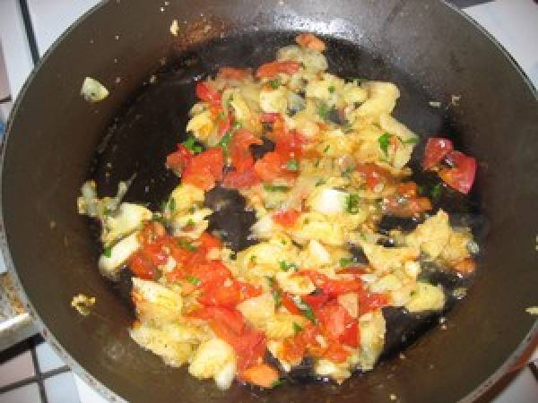 Gratiné de courgettes rondes farcies aux fruits de mer - Préparation etape 5