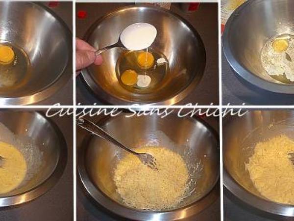 Hamburgers de coquillettes au jambon et mozzarella. - Préparation etape 2