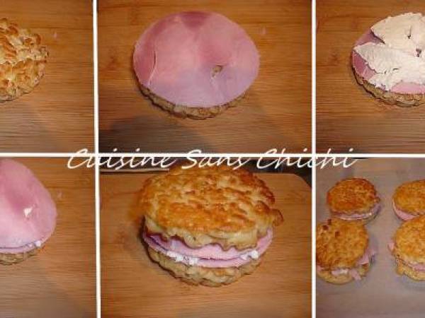 Hamburgers de coquillettes au jambon et mozzarella. - Préparation etape 6