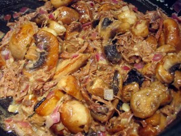 Pâtes d'automne aux cèpes et confit de canard - Préparation etape 6