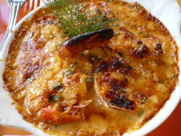 Gratin de scampis au pastis et baies roses - Préparation etape 6