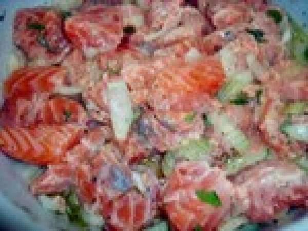 Crumble au basilic et au saumon - Préparation etape 2