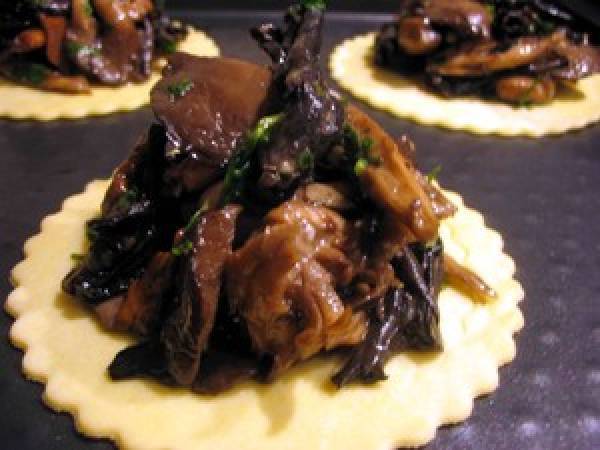 Tarte fine aux champignons forestiers - Préparation etape 6