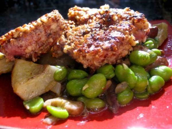 Magrets de canard panés et poêlée de légumes - Préparation etape 4