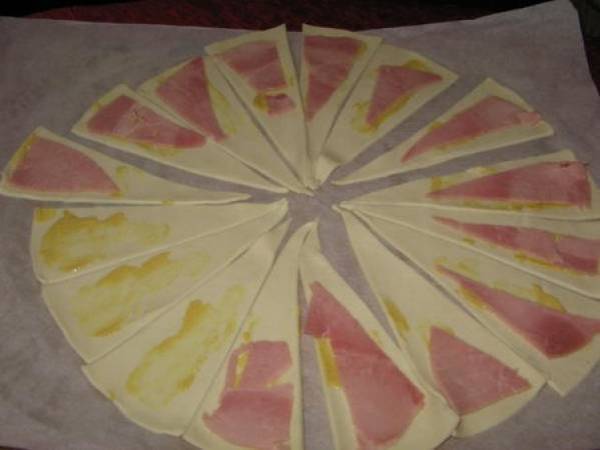 Mini croissants au jambon - Préparation etape 1