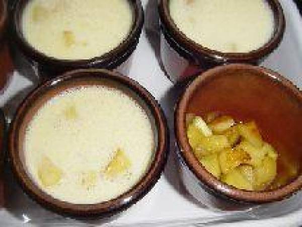 Petits pots de crème aux pommes caramelisées - Préparation etape 4