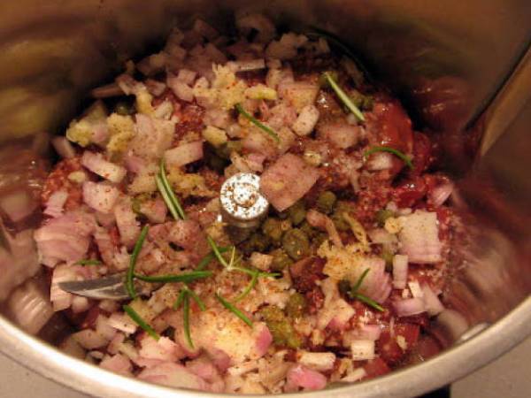 Terrine de foie de volaille - Geflügelleberterrine - Préparation etape 2