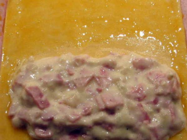 Chausson au jambon - Schinkenblätterteigtaschen - Préparation etape 4