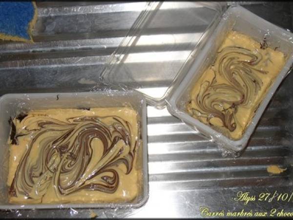 Carrés marbrés aux 2 chocolats - Préparation etape 5