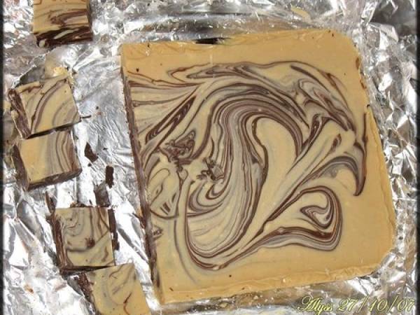 Carrés marbrés aux 2 chocolats - Préparation etape 6