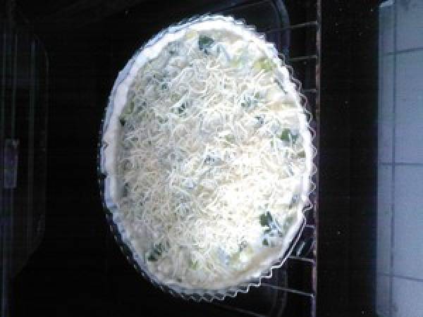 Quiche aux poireaux ou flamiche - Préparation etape 6