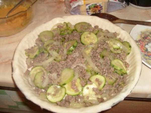 QUICHE aux courgettes et viande hachée - Préparation etape 4
