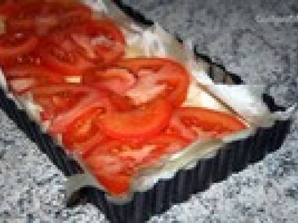 Tarte tout en long aux poireaux et poivrons - Préparation etape 2