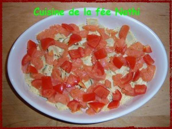 Gratin de ravioles au saumon fumé - Préparation etape 3