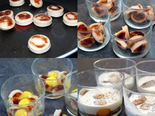 Oeufs de caille cocotte saumon... ou boudin blanc ? - Préparation etape 5