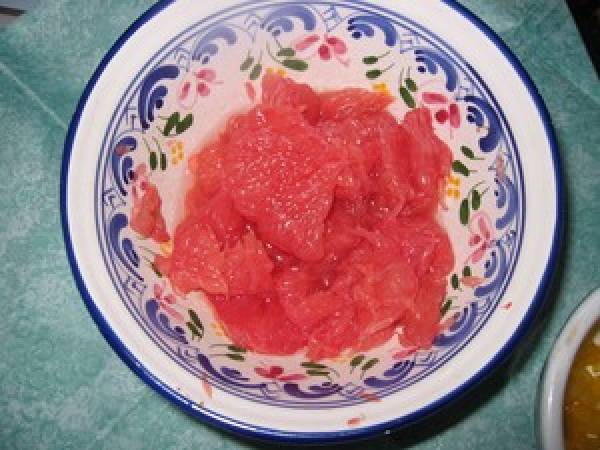 Salade festive de mâche au magret de canard fumé - Préparation etape 1