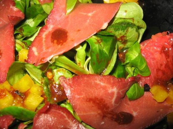 Salade festive de mâche au magret de canard fumé - Préparation etape 7