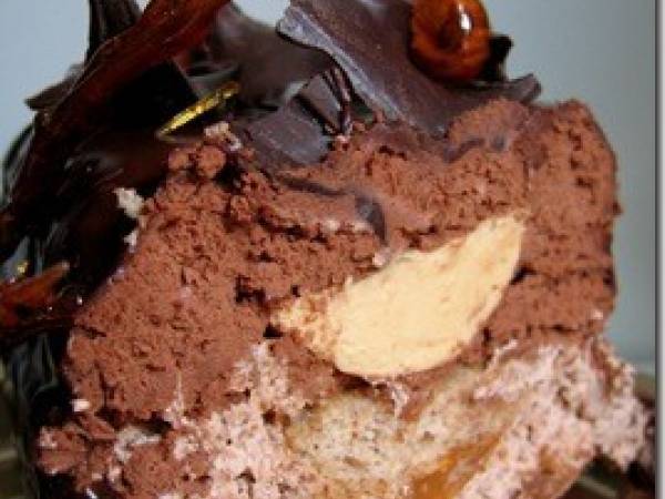 Bûche 2 chocolats et caramel au beurre salé... - Préparation etape 1