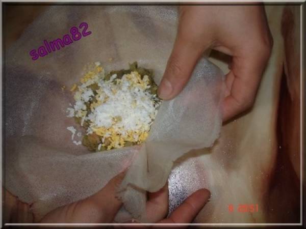 Bourses aux crevettes et legumes - Préparation etape 5