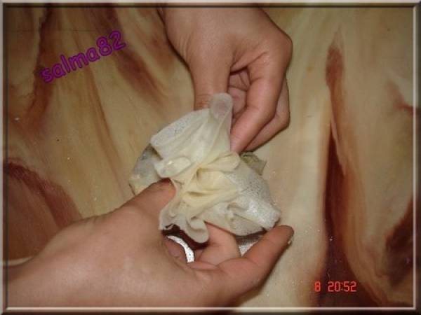 Bourses aux crevettes et legumes - Préparation etape 6