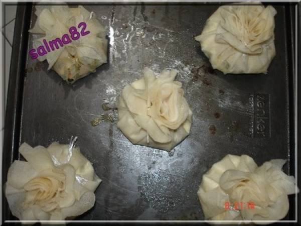 Bourses aux crevettes et legumes - Préparation etape 7