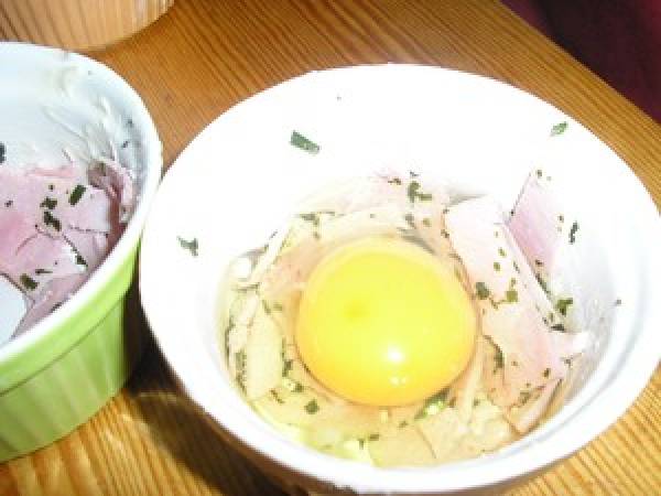 Oeufs cocotte au jambon - Préparation etape 4