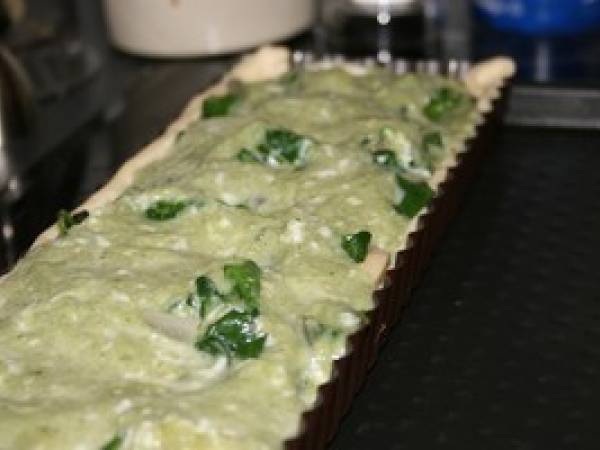Quiche légère aux légumes: blettes, champignons et oignons - Préparation etape 6