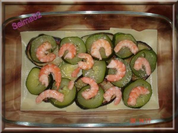 Lasagne de légumes et crevettes - Préparation etape 5