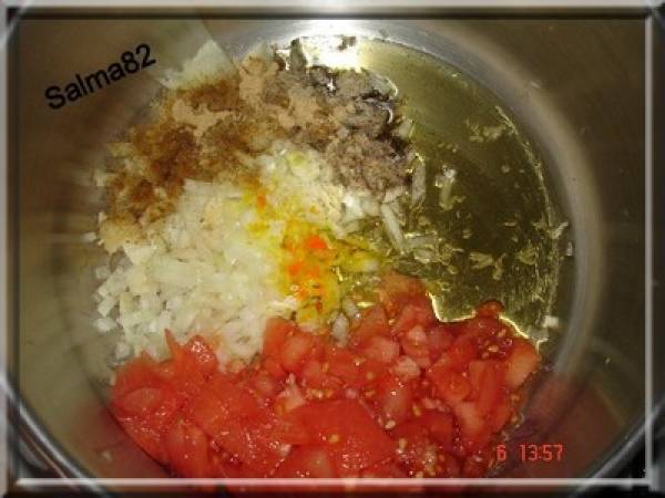 Paella de fruit de mer ( paella de marisco) - Préparation etape 3