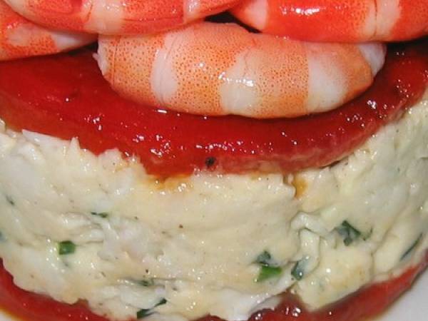 Dôme de crevettes sur son lit de merlu - Préparation etape 7