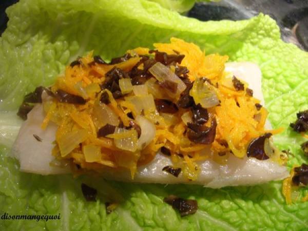 Paupiette de chou au dos de cabillaud et aux petits légumes à l'asiatique - Préparation etape 5