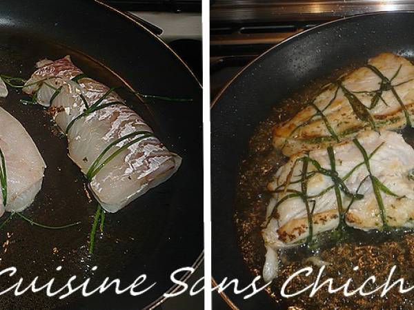 Cabillaud farci au pesto, accompagné de sauce vierge - Préparation etape 6