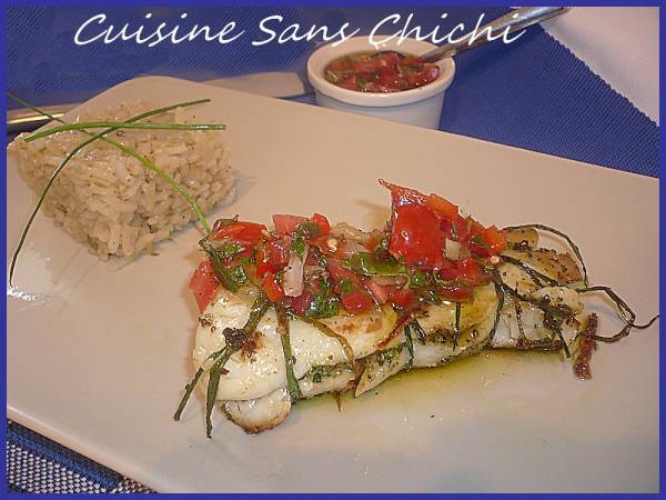 Cabillaud farci au pesto, accompagné de sauce vierge - Préparation etape 7