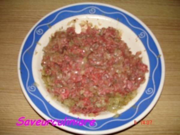 Mini pastilla au viande haché et oeufs - Préparation etape 3