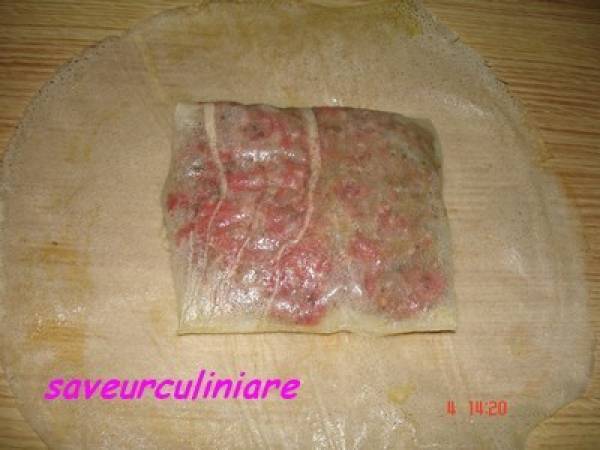 Mini pastilla au viande haché et oeufs - Préparation etape 5