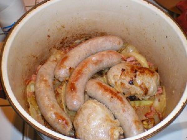 Saucisses aux choux - Préparation etape 2