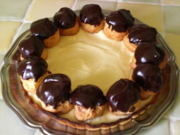 TARTE AUX PROFITEROLLES - Préparation etape 7