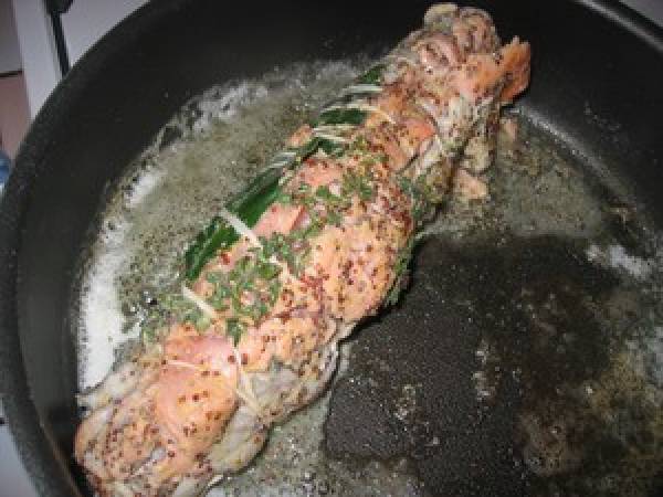 Rôti de lotte farci au saumon fumé - Préparation etape 4