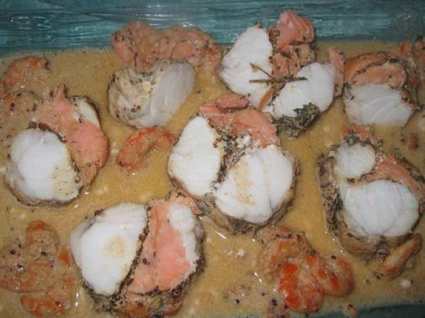 Rôti de lotte farci au saumon fumé - Préparation etape 6