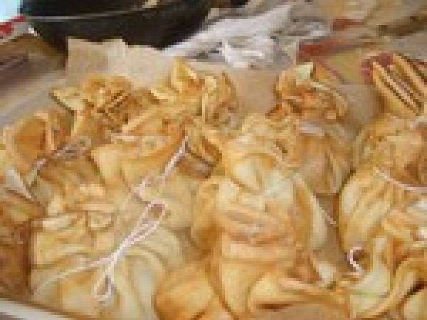 Aumonières figues pommes chèvre - Préparation etape 6