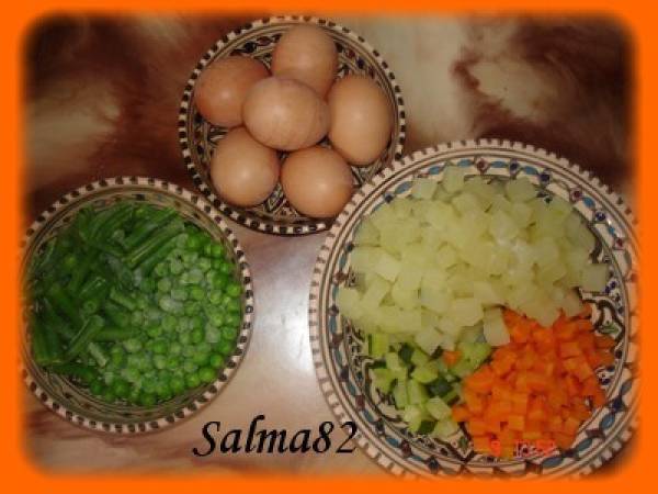 Cake aux legumes - Préparation etape 1