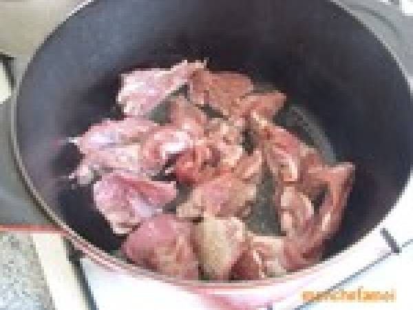 Sauté Minute de Gigot d'Agneau, aux Cives - Préparation etape 1