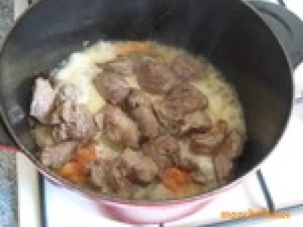 Sauté Minute de Gigot d'Agneau, aux Cives - Préparation etape 2